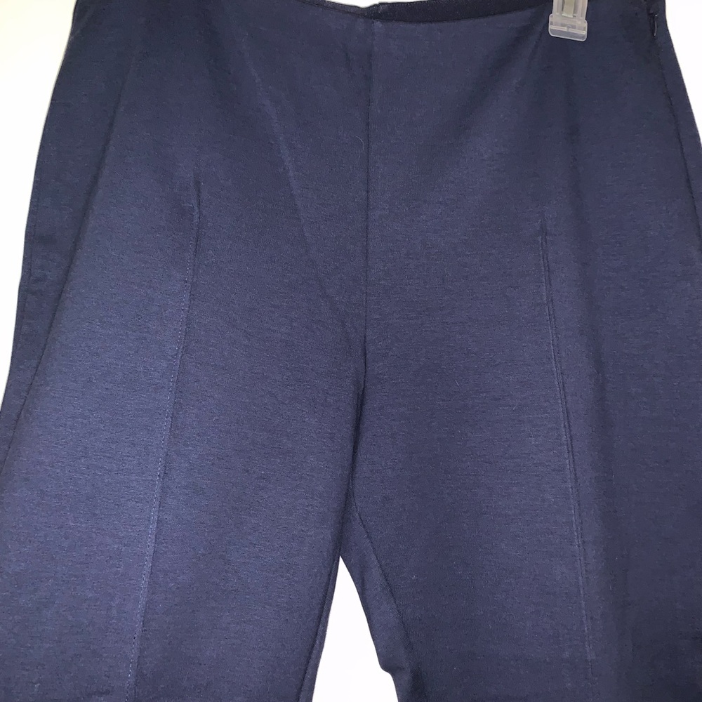 NWT Everlane The Dream Kick Flare Pin-tuck Side Zip Pull On Trouser Navy L - Picture 6 of 16